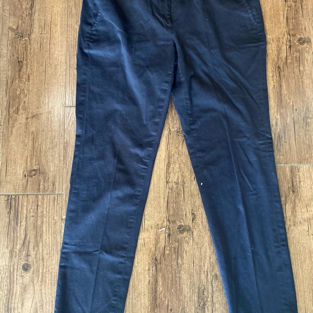 Michael Kors Navy Trousers with Gold Button 8